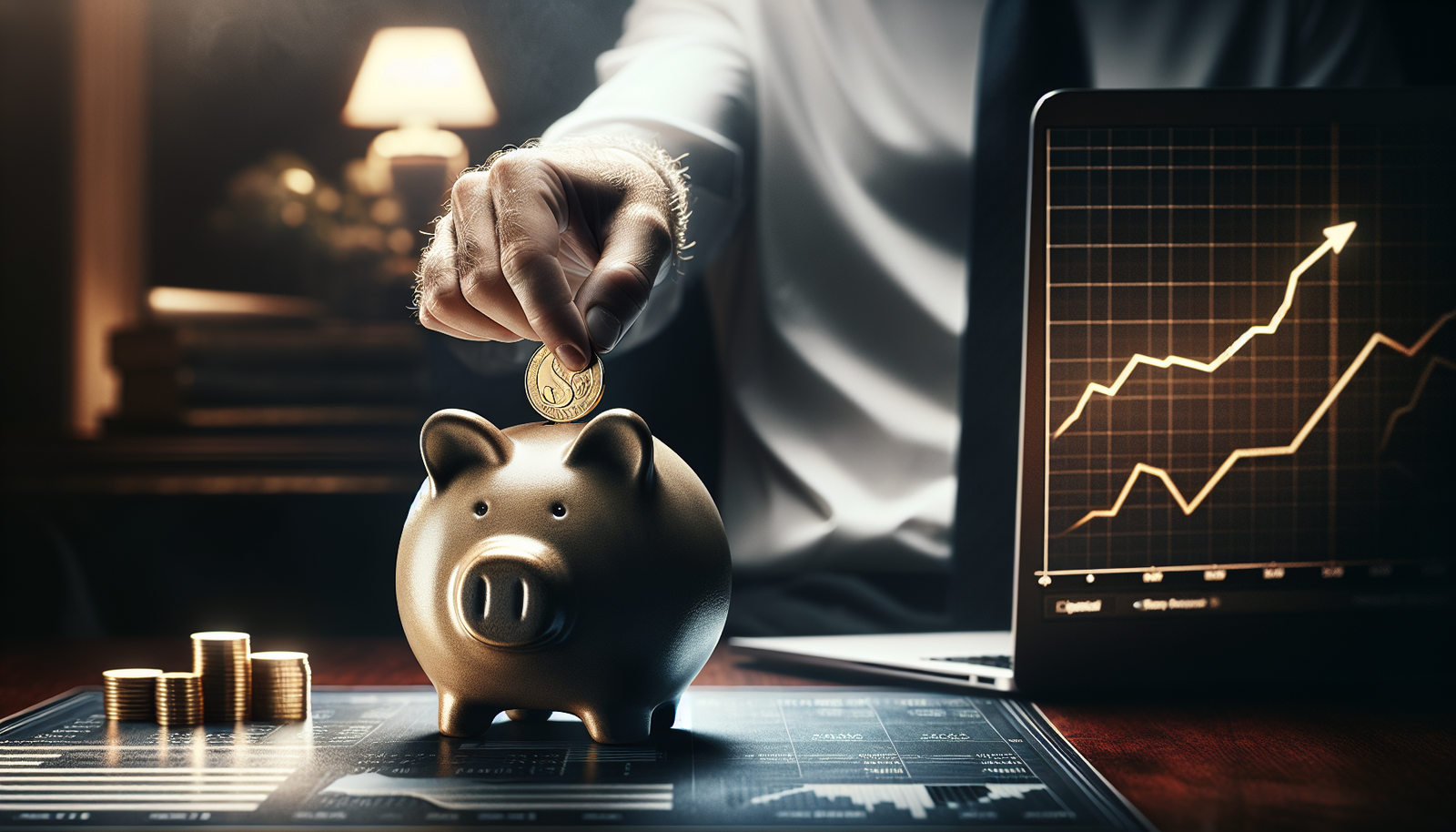 Empresário guardando moeda em cofre, simbolizando a proteção de dividendos antes da taxação de 2026.